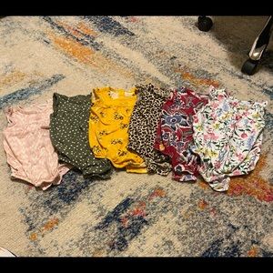 Printed Flutter-Sleeve Jersey One-Piece Romper for Baby (6-12 months)